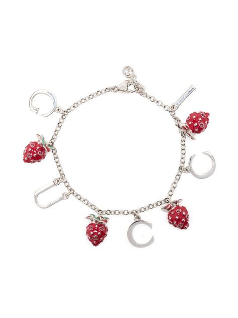 gucci strawberry bracelet|Gucci Strawberry Charm Link Bracelet .